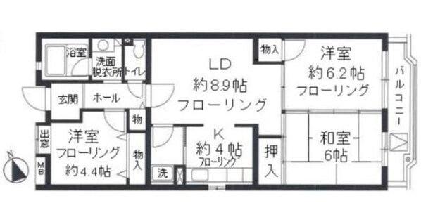 ブランニュー別所1号棟の物件間取画像